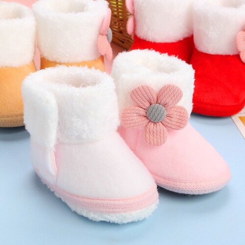 Winter thickened velvet baby shoes with soft soles to keep warm 0-12 months male and female baby toddler shoes socks cotton shoes