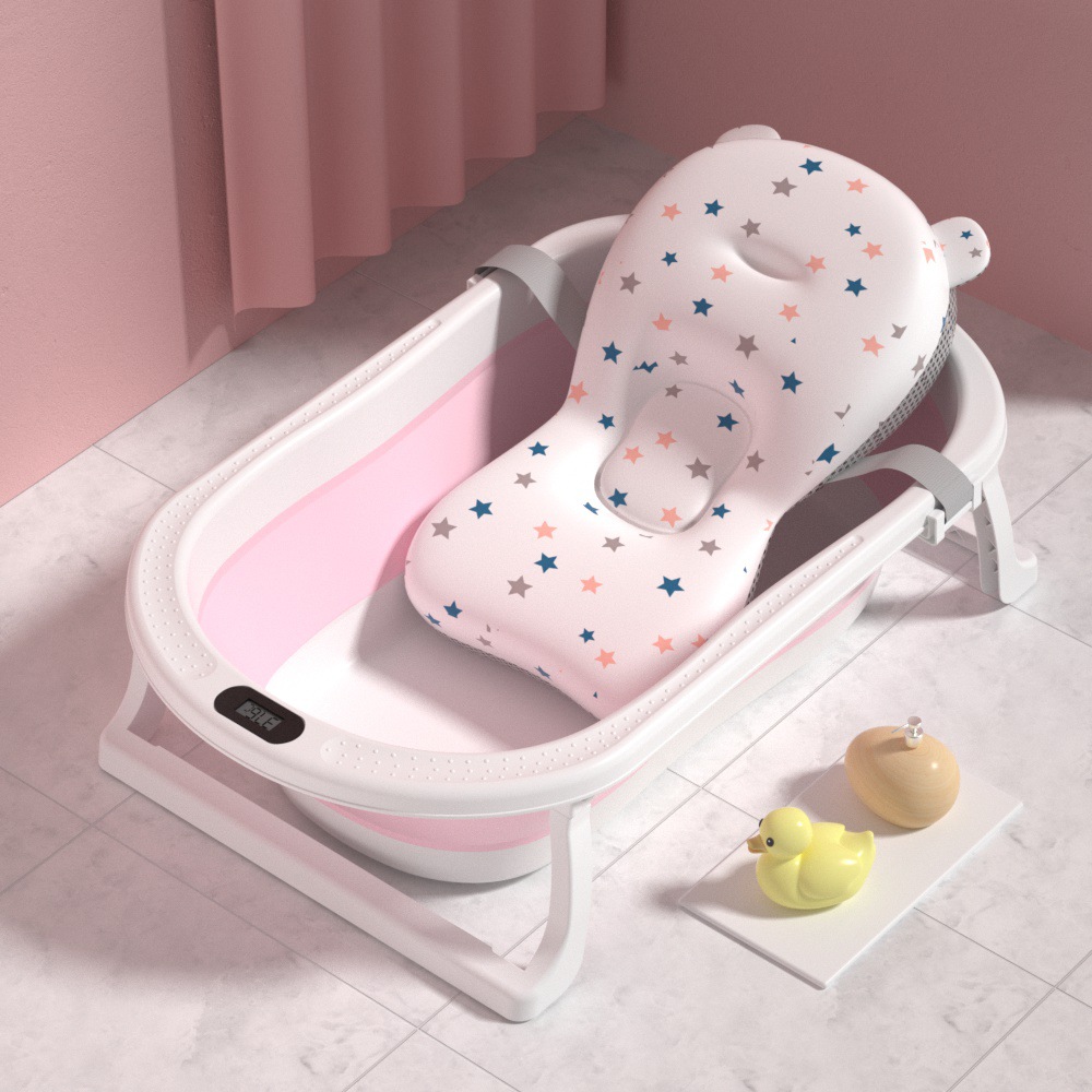Transfronterizo bebé baño cuenca plegable sensible a la temperatura portátil acostado soporte para bebé recién nacido bañera grande Universal
