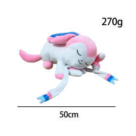 跨境新品Sleeping Sylveon宠物小精灵仙子伊布毛绒玩具公仔 玩偶