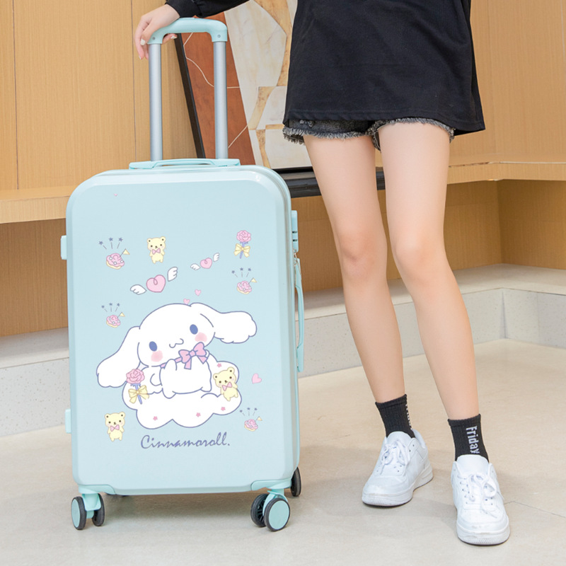 Qicheng Yugui caja de la carretilla del perro lindo equipaje de 18 pulgadas de dibujos animados estudiante femenino de alta apariencia japonés embarque caso