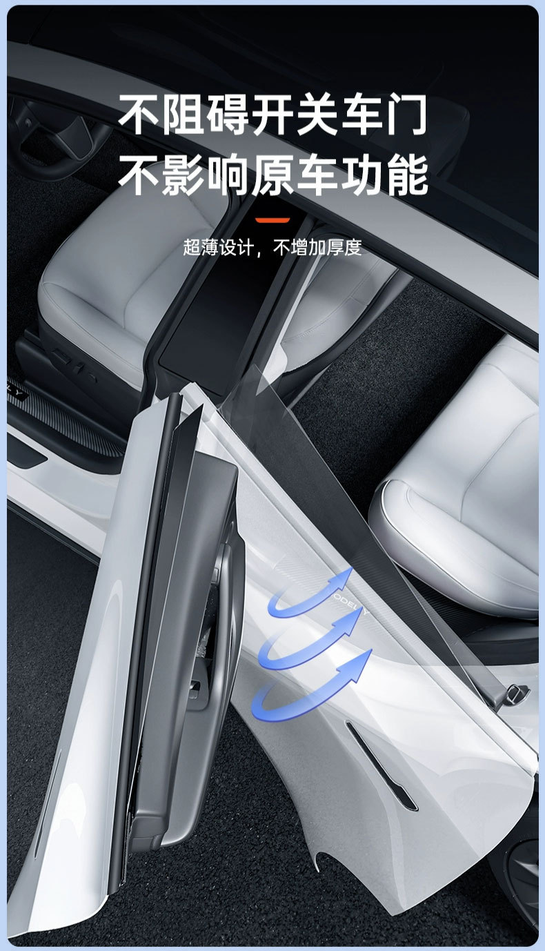 Suitable for 6-Seater Tesla Model Y/Yl Carbon Fiber Pattern Door Sill Strip Welcome Pedal Protection Half Strip