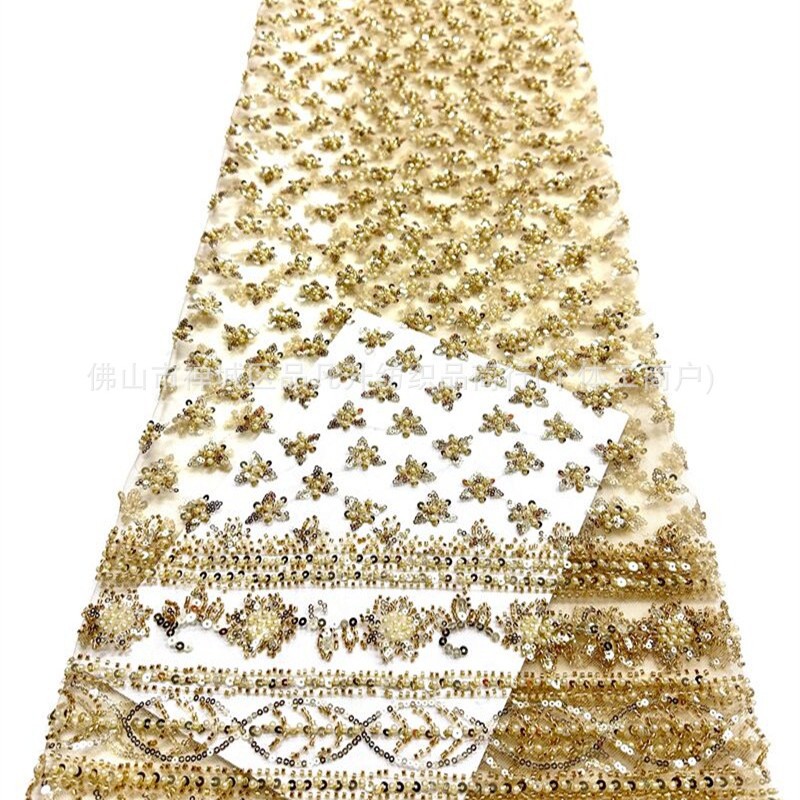 Moda vestido de noche especial bordado tela de perlas de sequilla tela de flor de fabricación directa de ropa de gama alta