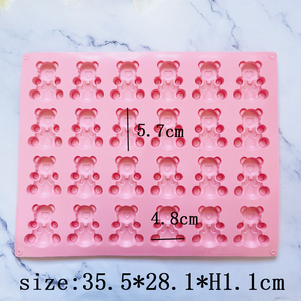 24 Lian Bears 123 molde de silicona pastel helado pudín molde de postre jabón utensilios de cocción