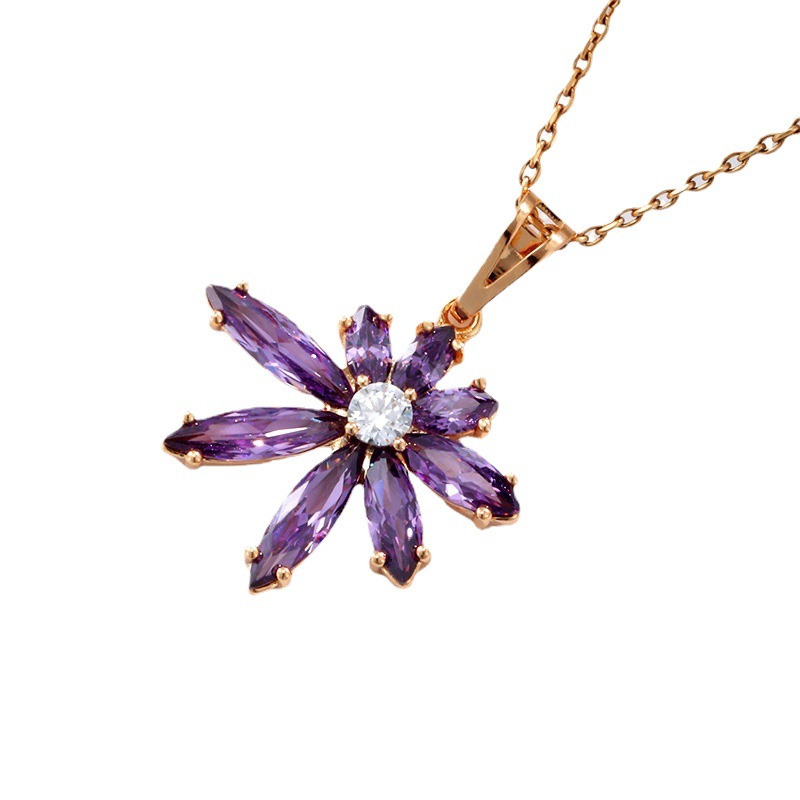 Xuking joyería color artificial joya vintage flor colgante hembra europea y americana de la moda transfronteriza imitación color tesoro joyería al por mayor