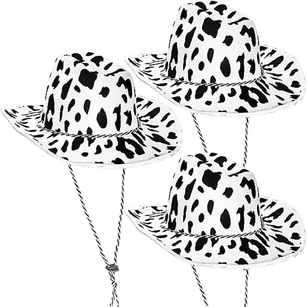Factory Amazon Cow Cowboy Hat Halloween Party Milk Pattern Animal Cowboy Hat Dick Cowboy Milk Hat