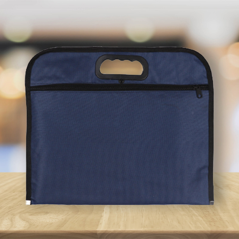 Briefcase Men's Bag Hand-Held Pull-Type Document Canvas Bag with Logo Printed Waterproof Oxford Cloth Document Bag Business Bag Lightweight