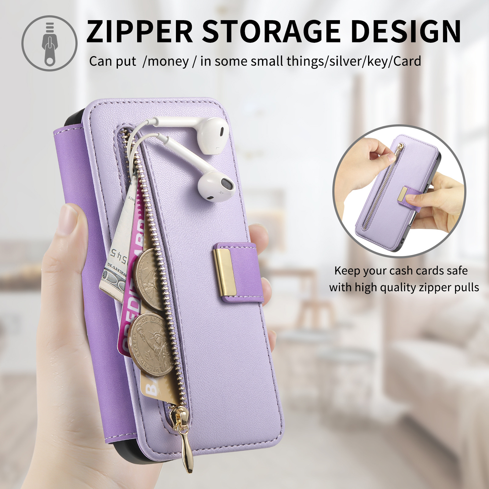 TechGlobe Cross-Border Magnetic Detachable Compatible With IPhone Quick Release 16 Flip Leather Case 15p_voghion.com