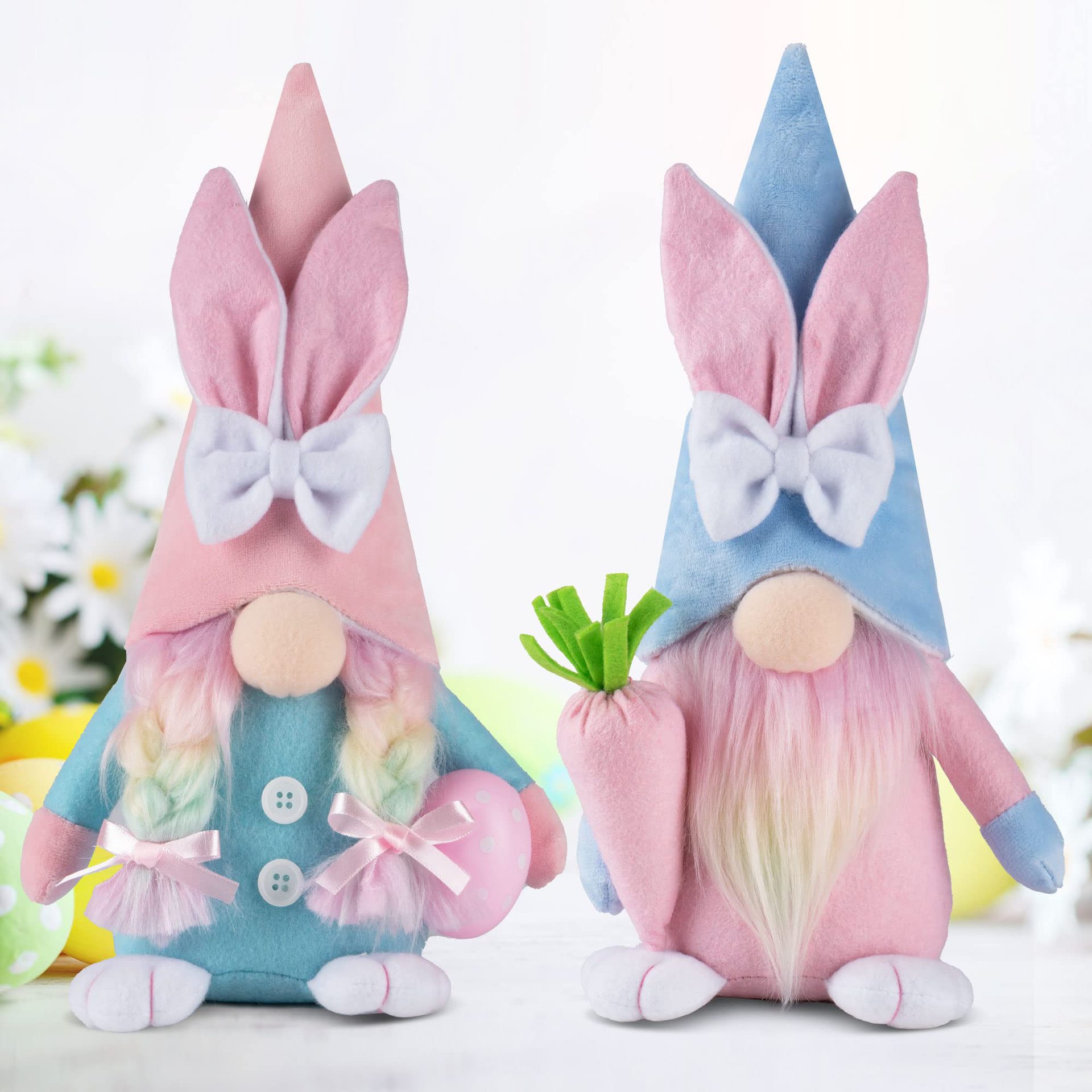Transfronterizo nuevo conejo de Pascua muñeca sin rostro rábano huevo decoración fiesta atmósfera Decoración