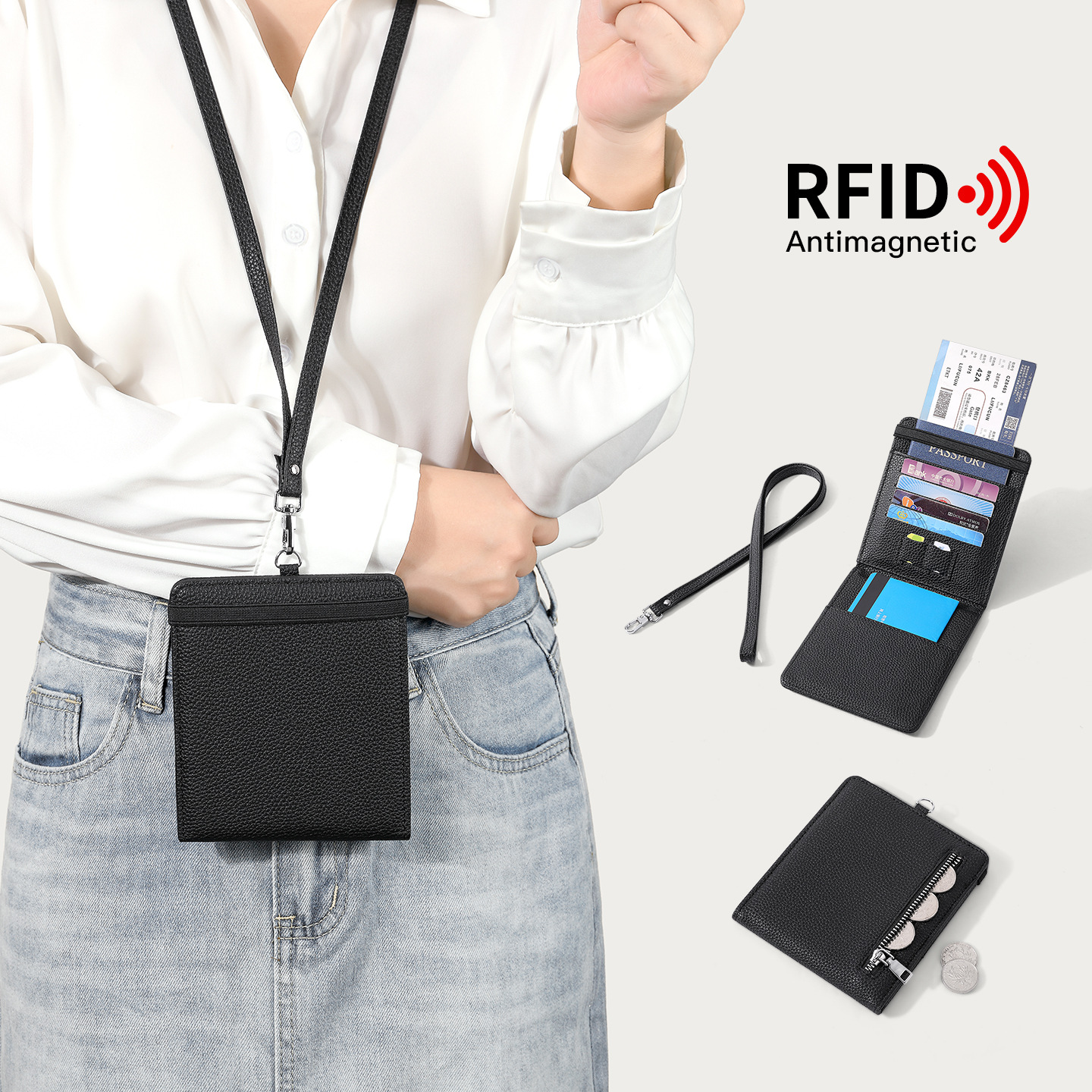 2025 nuevo cuello multifuncional bolso de cambio bolso de tarjetas de estilo japonés lindo bolso de tarjetas múltiples bolso de certificados de doble plegable