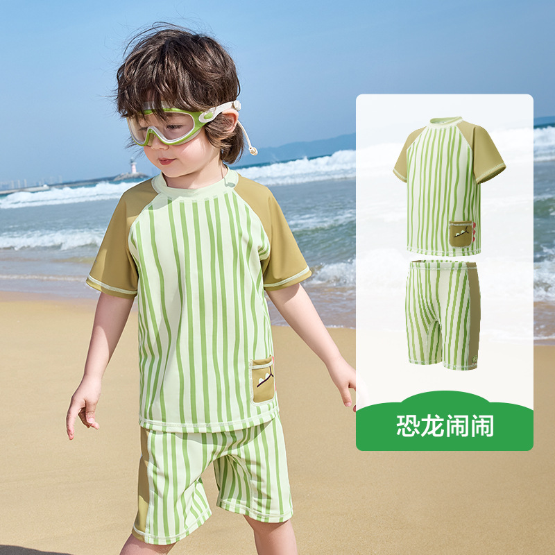 KK árbol traje de baño para bebé traje de baño para niños dividido niño niña niño manga corta verano playa protección solar aguas termales