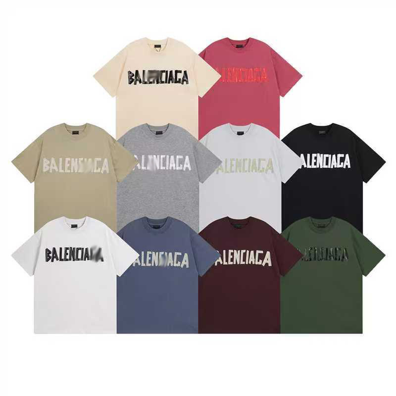 Paris B Brand Ss High-End Version 26 Summer Tape-Printed Washed Distressed Short-Sleeve T-Shirt High Street Style Paris B Brand Ss High-End Version 26 Summer Tape-Printed Washed Distressed Short-Sleeve T-Shirt High Street Style