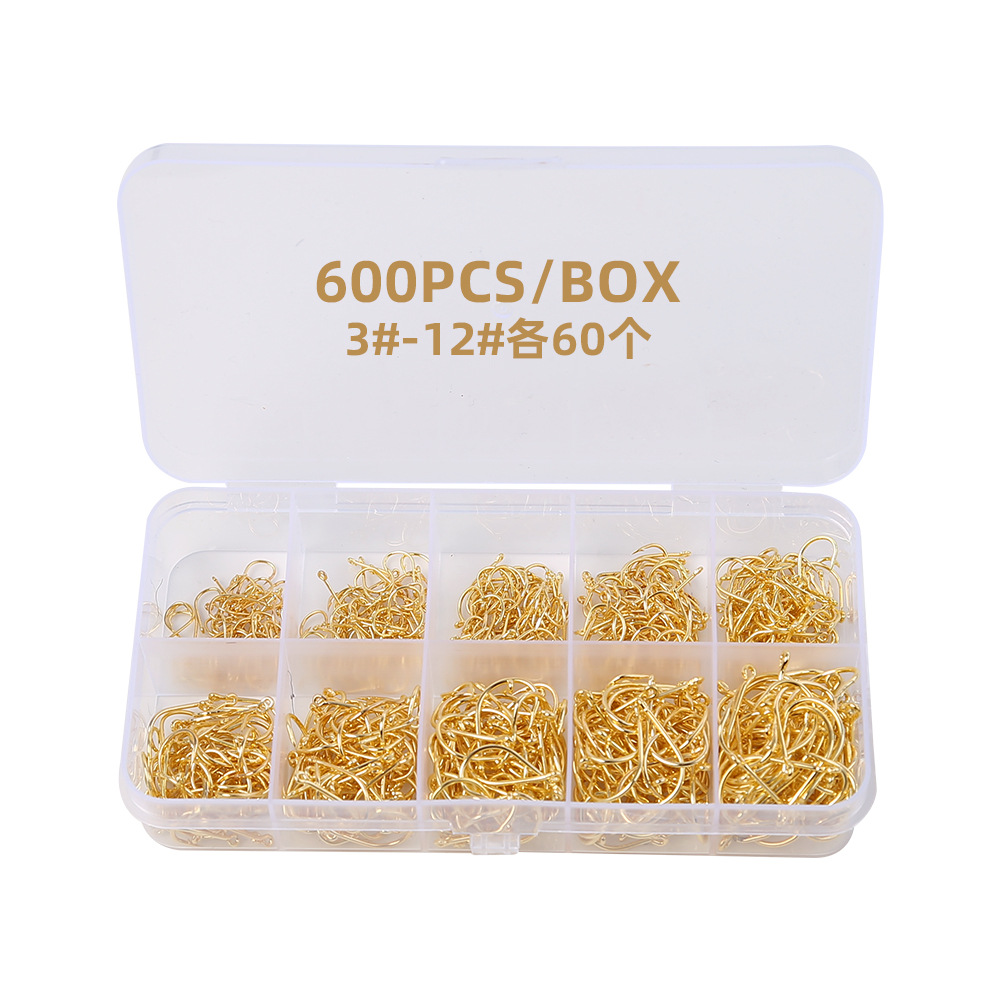 Etiquetado y envío 3-12 # Anzuelo de púas Iseni AliExpress exporta juego de anzuelos equipo de pesca