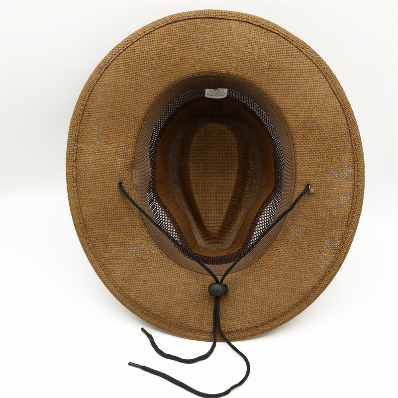 Men's Streetwear Color Block Flat Eaves Straw Hat display picture 3