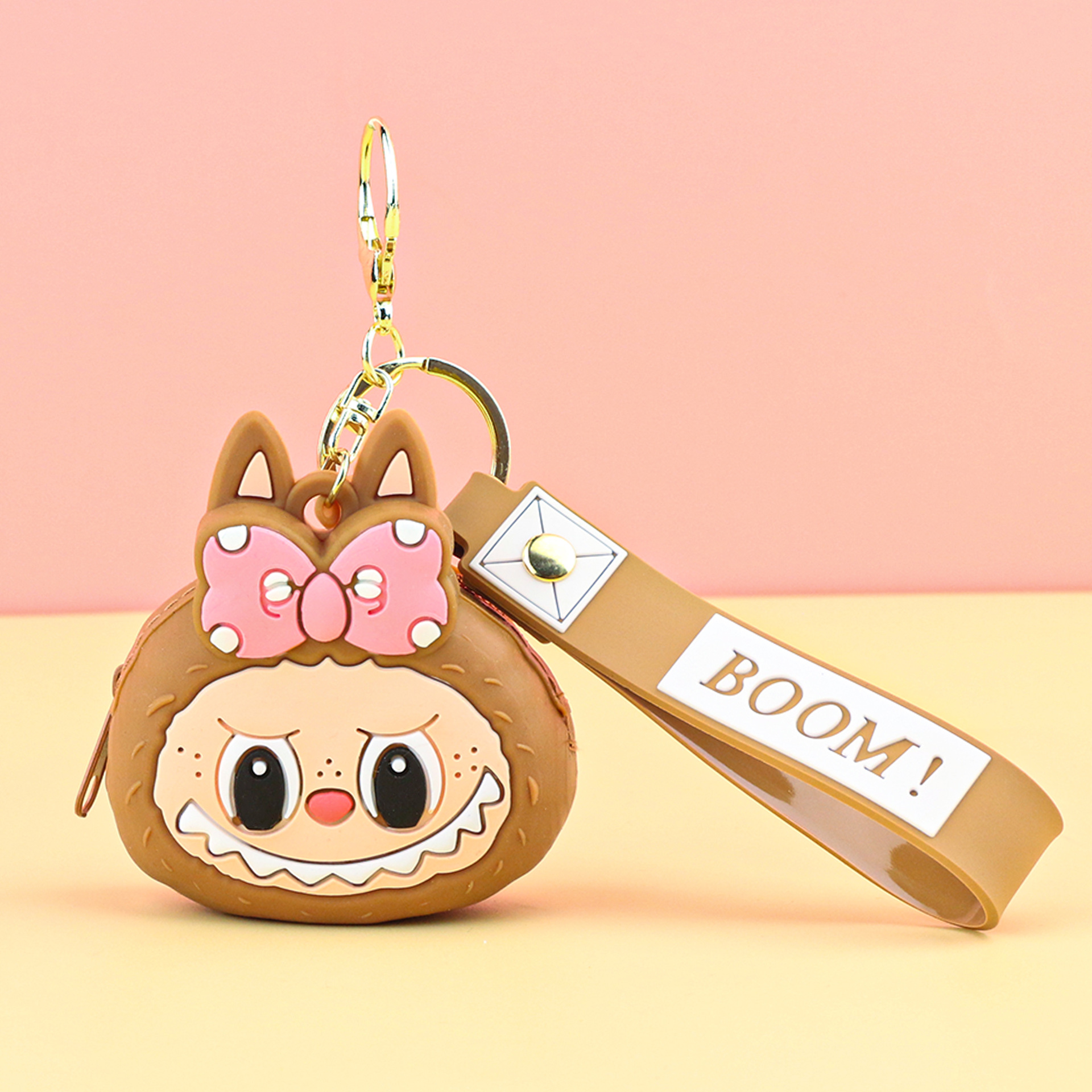 子供用ラブブ小銭入れシリコンプチギフトキーホルダーペンダントカードキャッチャーマシンプチギフトラブブ