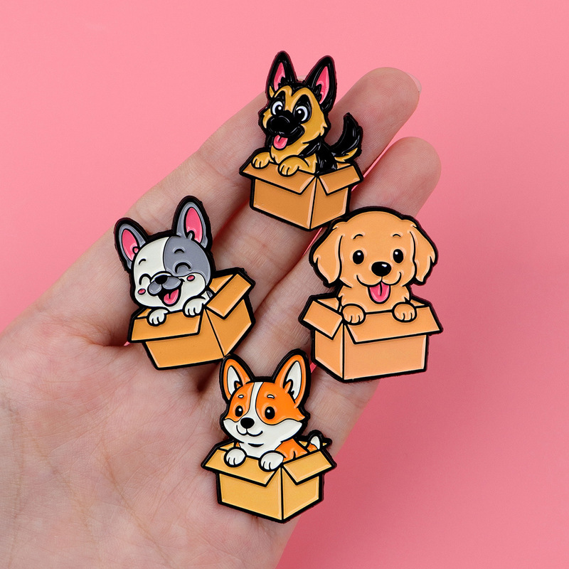 宠物纸箱猫咪狗狗胸针徽章服装背包饰品配饰别针合金胸章现货批发|undefined
