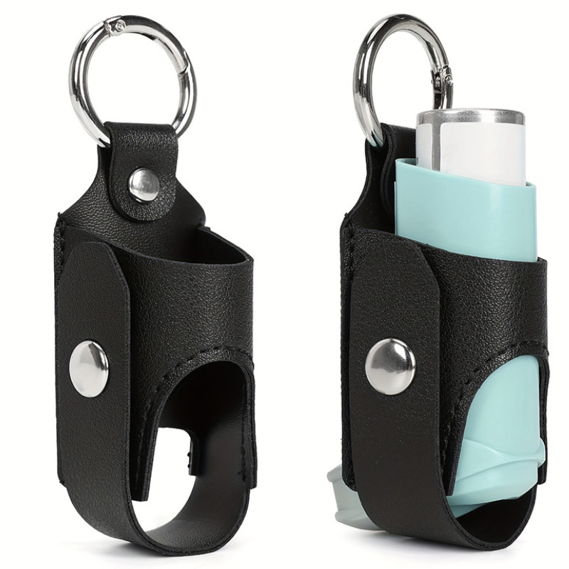 跨境现货PU皮咳喘吸入器收纳包 户外便携防护咳嗽抑菌喷雾皮套