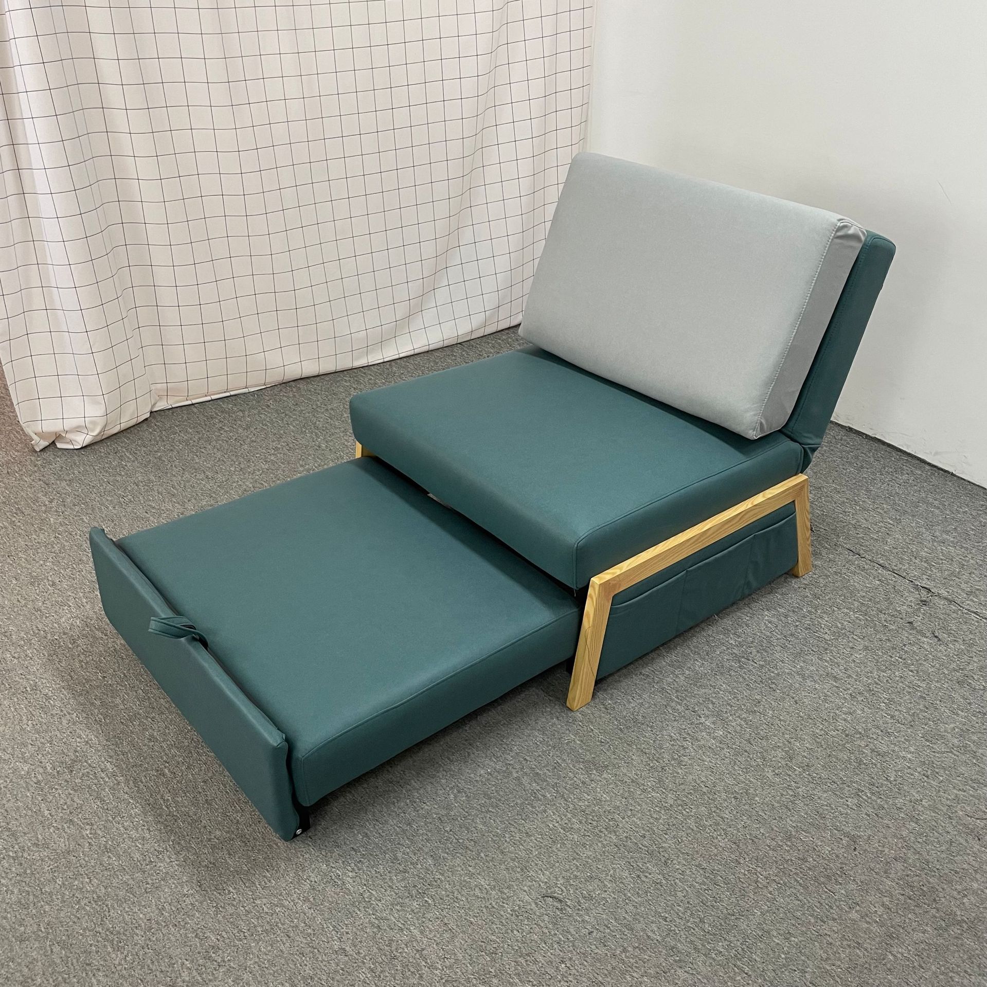 Sofá de tela moderna simple y tecnológica para una sola persona plegable alquiler pequeño tipo de casa sala de estar balcón peinado multifuncional