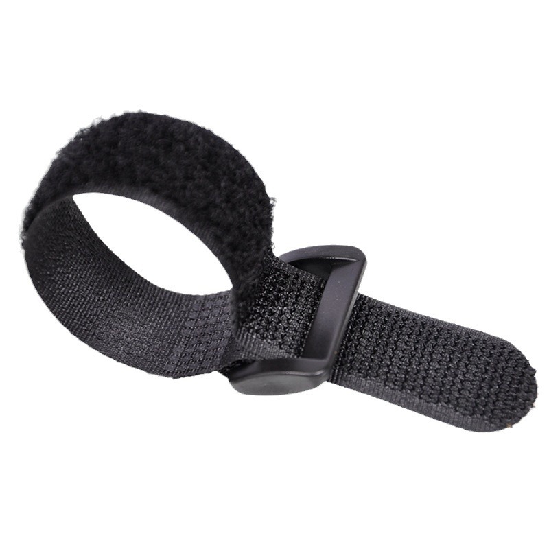 En stock correa de batería de nylon negro equipo de alambre vinculante Paquete de cable organizador modelo hebilla inversa cinta de Velcro