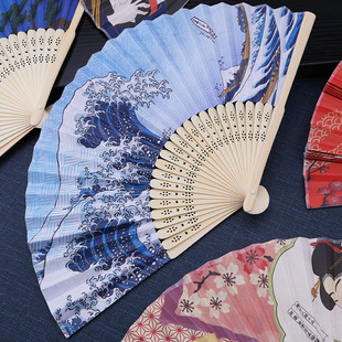 Japanese Style Small Fan Sashimi Decoration Plate Props Folding Fan Sushi Cold Dishes Ornament Hefeng Seafood Papermaking Cloth Fan