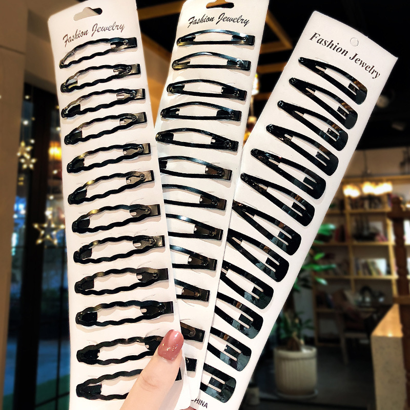 Clip para cabello de mujer, color negro, diseño sencillo y elegante
