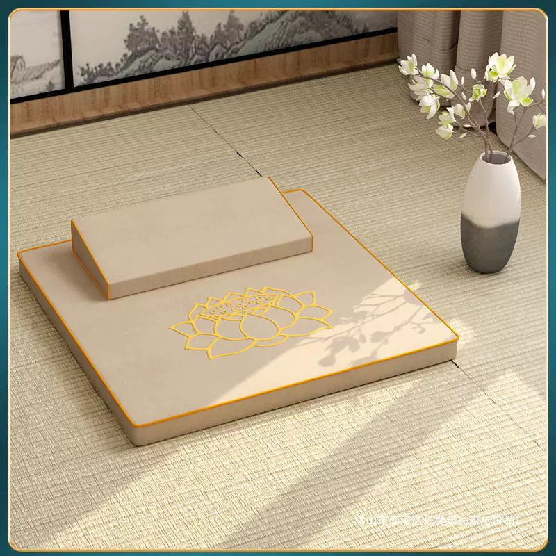 1C2W медитация медитация Подушка сиденья Подушка футон Подушка поклонение Будде Подушка медитация складная толстая ткань кокосовая пальма на коленях