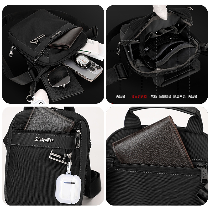 WEPOWER nuevo viaje de negocios de ocio para hombres inclinado viaje al aire libre plano vertical bolso de hombro