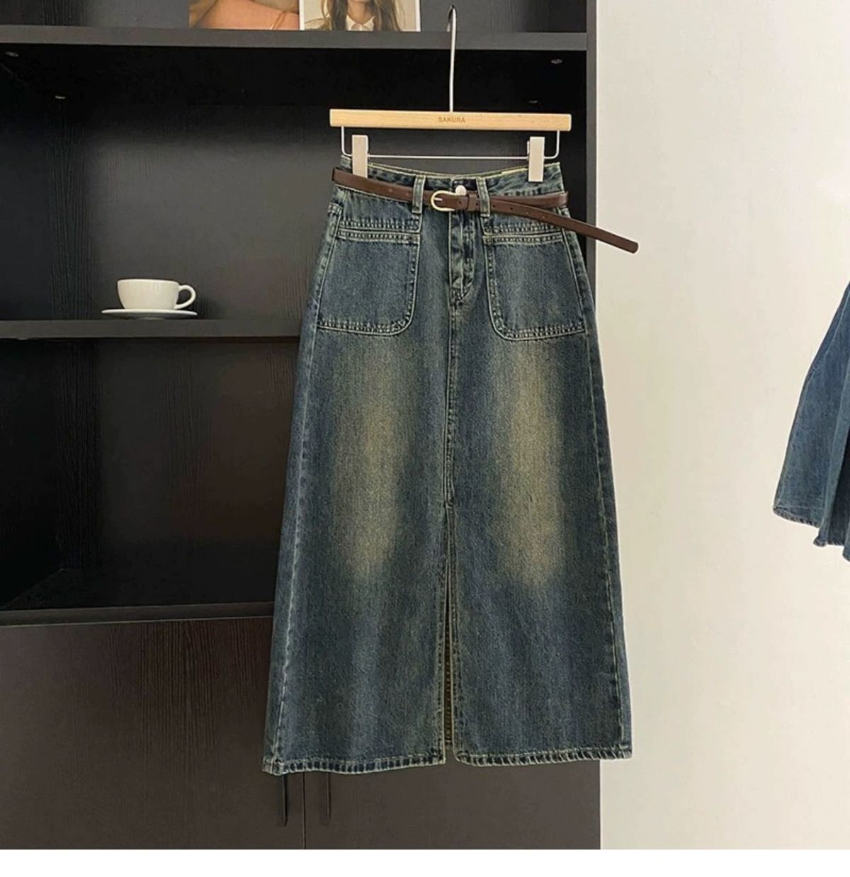 Loose Fit Type Autumn Casual Solid Color Cotton Midi Dress Skirts