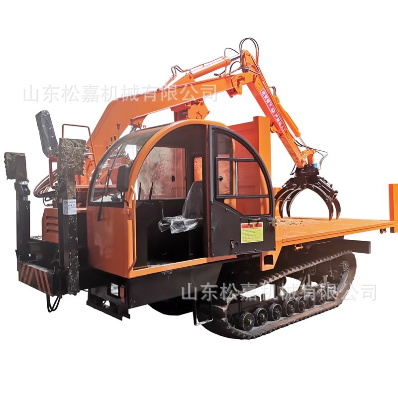 Vehículo de transporte de orugas agrícolas agarrando máquina de madera agarrando todo terreno tigre trepador orugas hidráulica autocarga agarrando máquina integrada