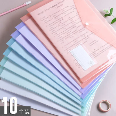 A4 Snaps file pocket transparent thickening capacity student data test paper Storage bag to work in an office Waterproof bag wholesale