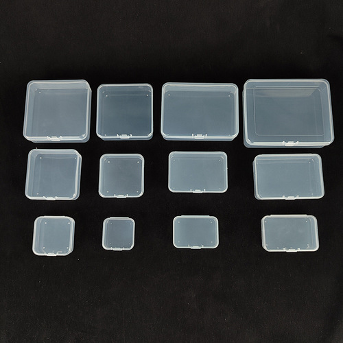 Wholesale square pp plastic box translucent jewelry stationery packaging box small things box parts storage box with lid