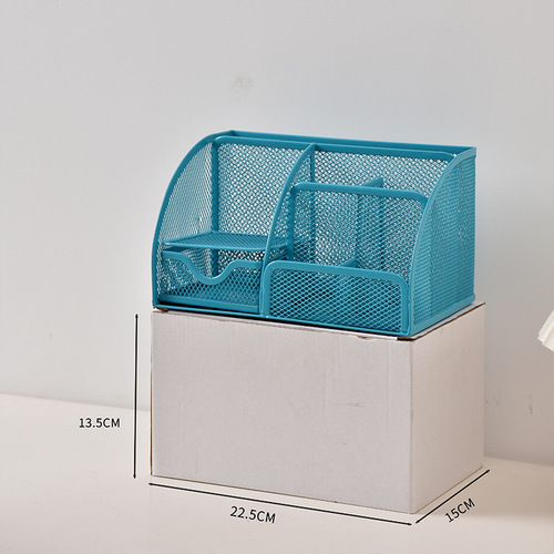 Metal pen holder, simple student pen holder, desk multi-function storage box, desktop drawer-type Internet celebrity pen holder