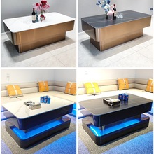 KTV茶几发光酒吧不锈钢玻璃岩板大理石k房桌子影音室包厢定 制