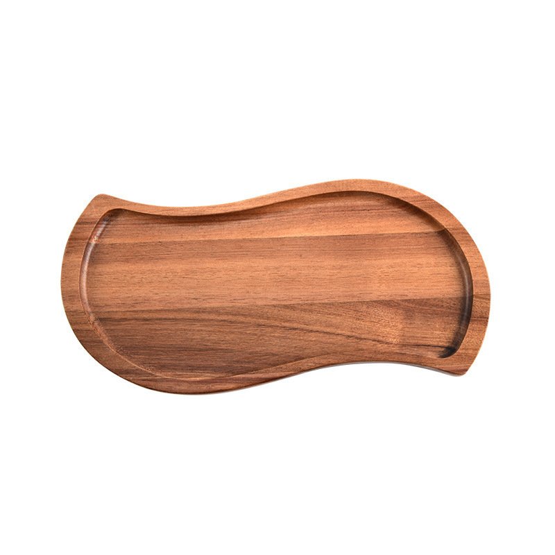 bandeja de madera de Acacia rectangular bandeja de madera sólida bandeja de madera bandeja de té japonesa barbacoa snack pastel plato de madera