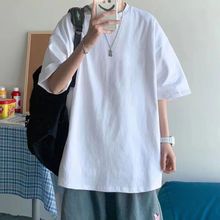 重磅棉男士短袖T恤2025夏季新款港风趣味印花百搭时尚休闲半袖