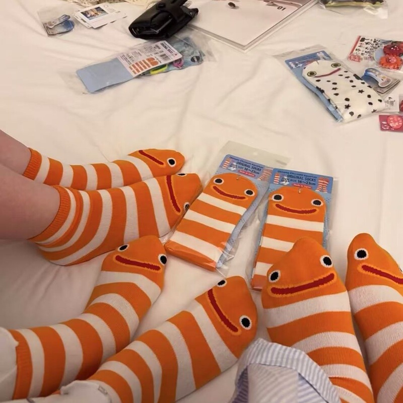 Summer Thin Mid-Calf Socks Cartoon Garden Eel Socks for Women Ins Style Cute Striped Women's Socks Manufacturer Wholesale Summer Thin Mid-Calf Socks Cartoon Garden Eel Socks for Women Ins Style Cute Striped Women's Socks Manufacturer Wholesale