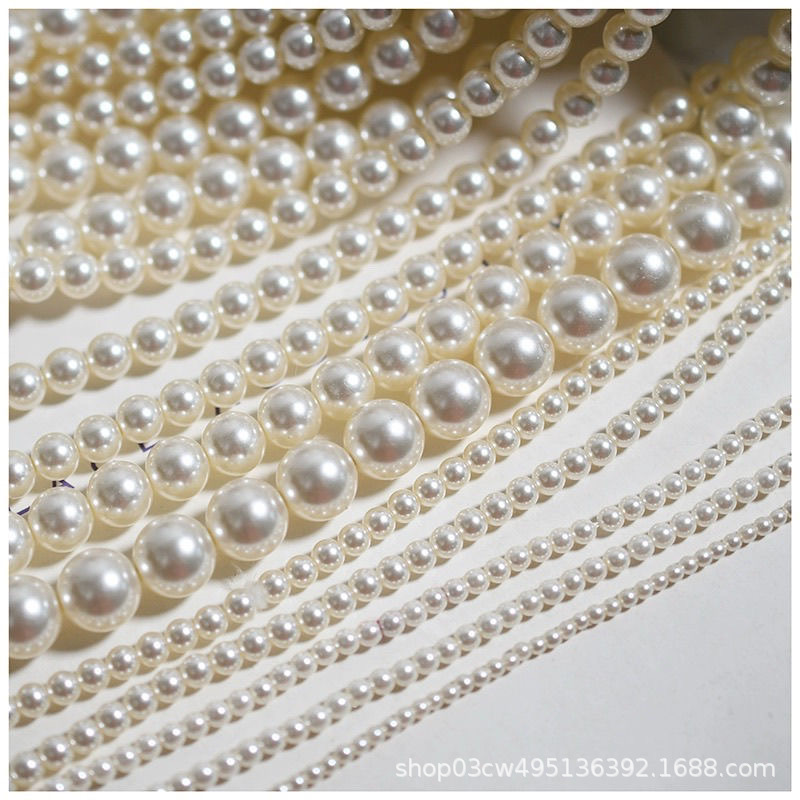 卸売り650ガラス真珠DIYアクセサリー水晶ネックレス軽贅沢高級感鎖骨鎖散珠施家珍