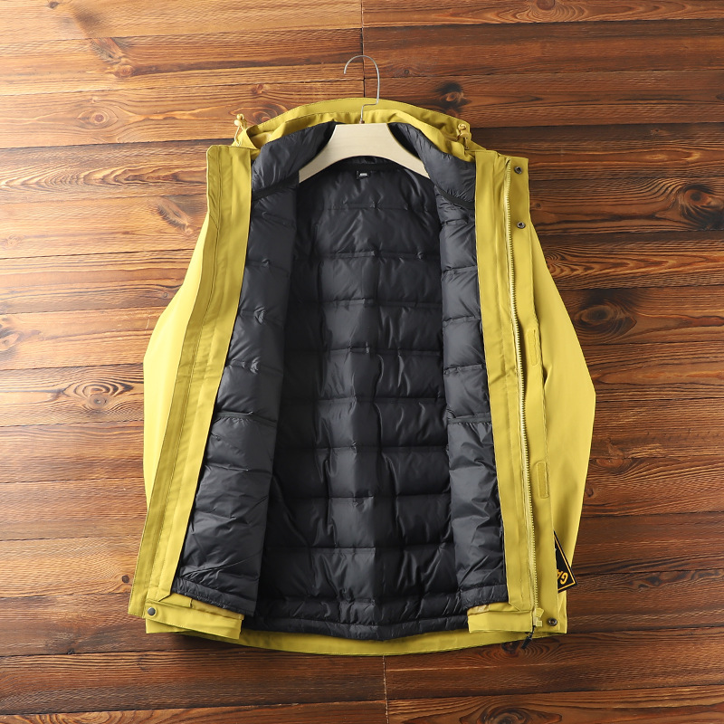 Winter All-Weather Work Clothing Removable Liner Windproof and Waterproof Outdoor Three-In-One Jacket Men's and Women's down Jacket