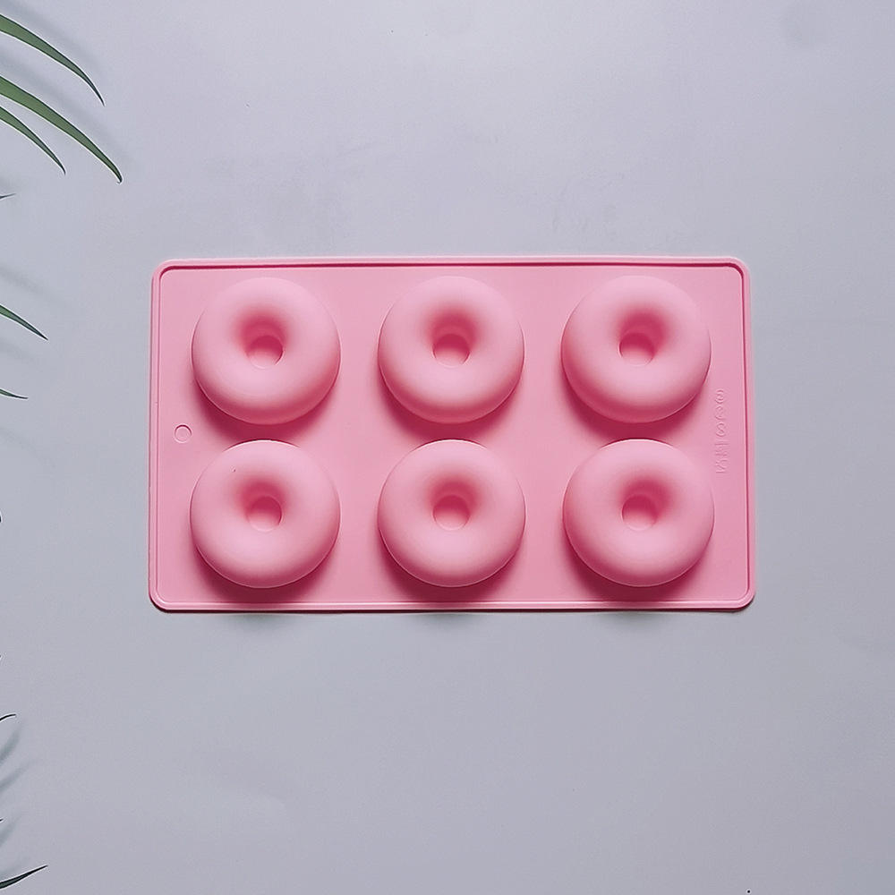 6 Donuts 609 pastel molde de silicona 3D mousse hecha a mano molde de pan de pastel de jalea