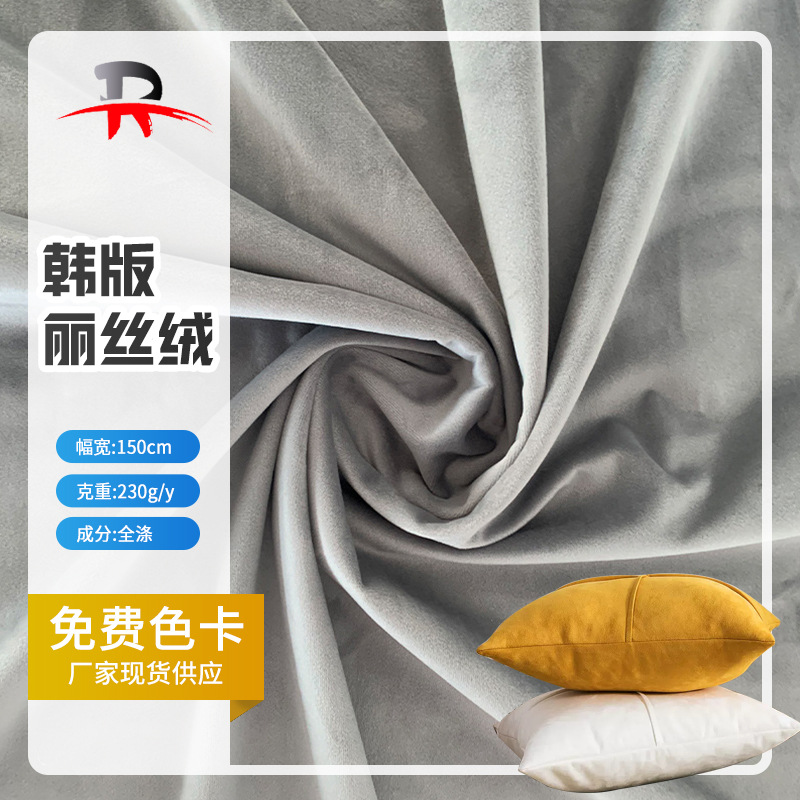 现货供应韩版丽丝绒 荷兰绒 家纺服装箱包毛绒玩具布料 源头厂家