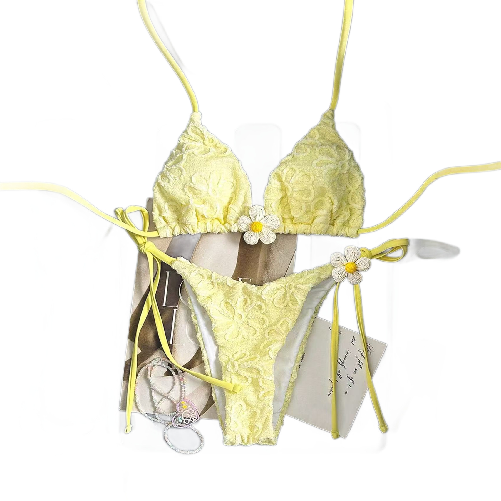3D Floral Print Bikini Set Two-Piece Swimsuit For Women Sexy Beachwear Comfortable Fit_ecoleips.com