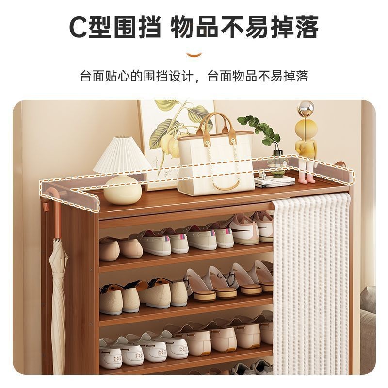 Estante de zapatos puerta multicapa a prueba de polvo cortina de tela doméstica a prueba de polvo estante de almacenamiento estante de almacenamiento estratificado puerta de entrada simple gabinete de zapatos