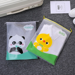 PE可愛卡通塑料磨砂抽繩袋旅行束口收納袋防水防塵服裝包裝袋袋子