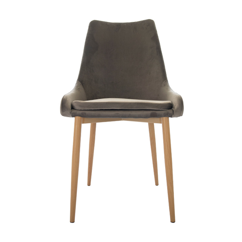 Silla de Comedor Estilo Italiano de Metal y Tela Giratoria para Restaurante