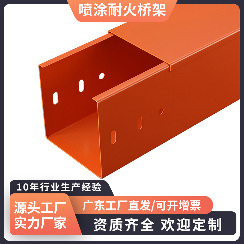 工厂直供喷塑电缆线槽200x100x50电镀锌槽式梯式阻燃喷涂防火桥架