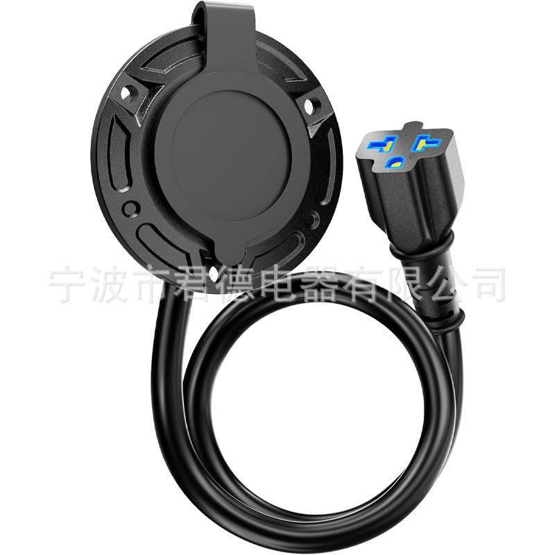 Heavy-Duty 20A 125V Ac Port Plug Rv Coastal Power Inlet Plug with 5-in-1 T-Type Blade Adapter