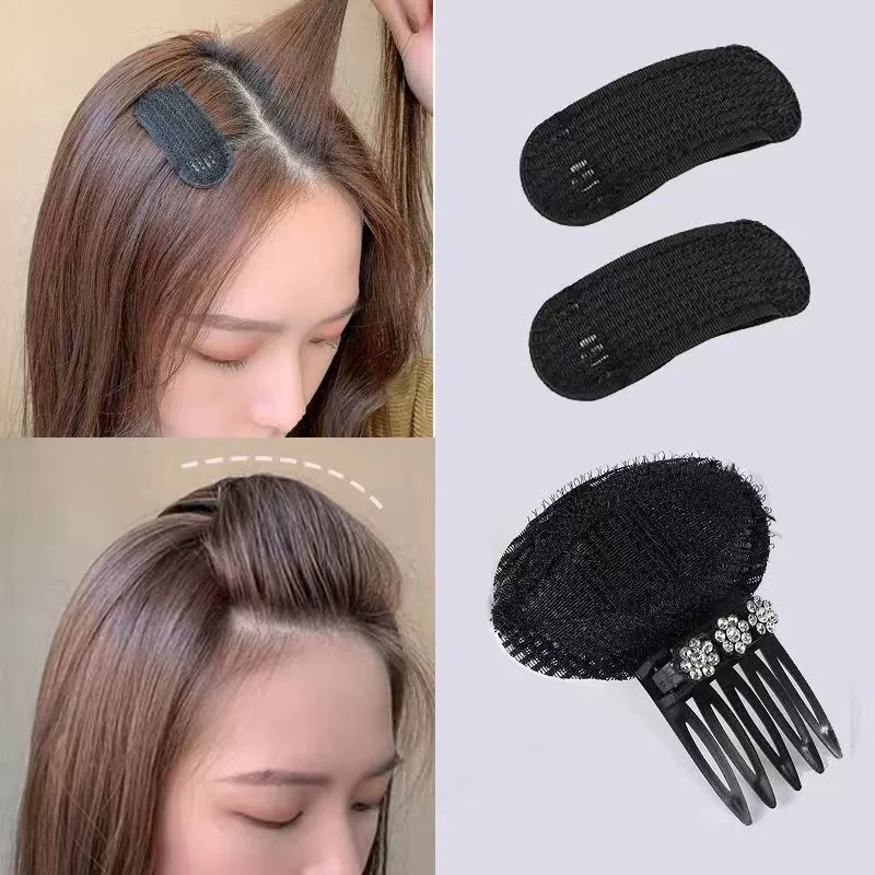 Black sponge invisible bangs, hairgrip, adds volume