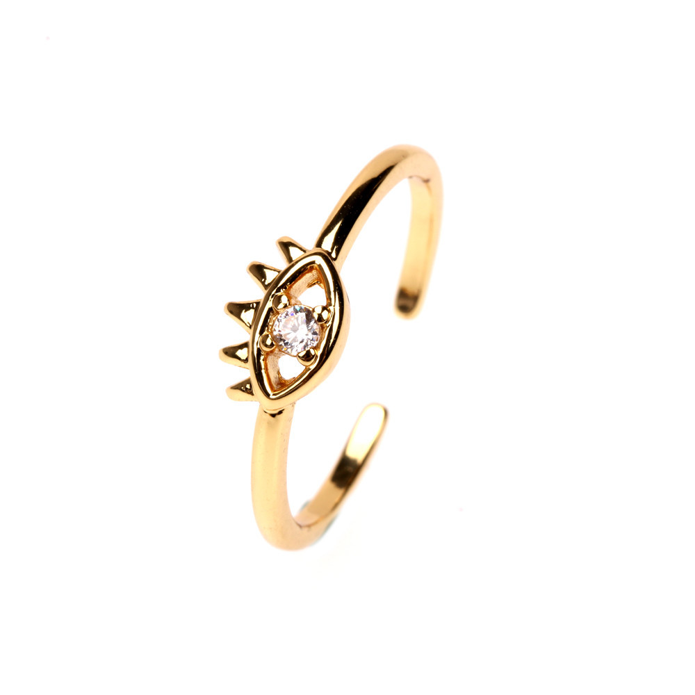 Nihaojewelry Wholesale Jewelry New Devil Eyes Micro-inlaid Zircon Hollow Adjustable Ring