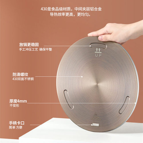 New induction cooker heat conductor plate heat conductor super magnetic pad stainless steel heat conductor plate rose gold stove accessories