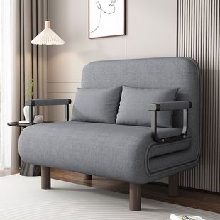 Wrought Iron Sofa Dual-Purpose Foldable Sofa Bed Small Apartment Living Room Multi-Functional Balcony Study Single and Double Retractable Bed