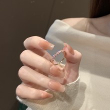 新款薰衣草莫奈玫瑰金粉钻戒指女甜美闪钻可调节指环轻奢小众高级